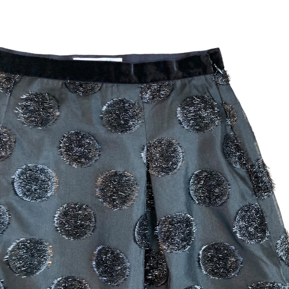 NWT RSVP by Talbots black A-line midi skirt with textured polka dots, Sz 4 - Picture 7 of 14